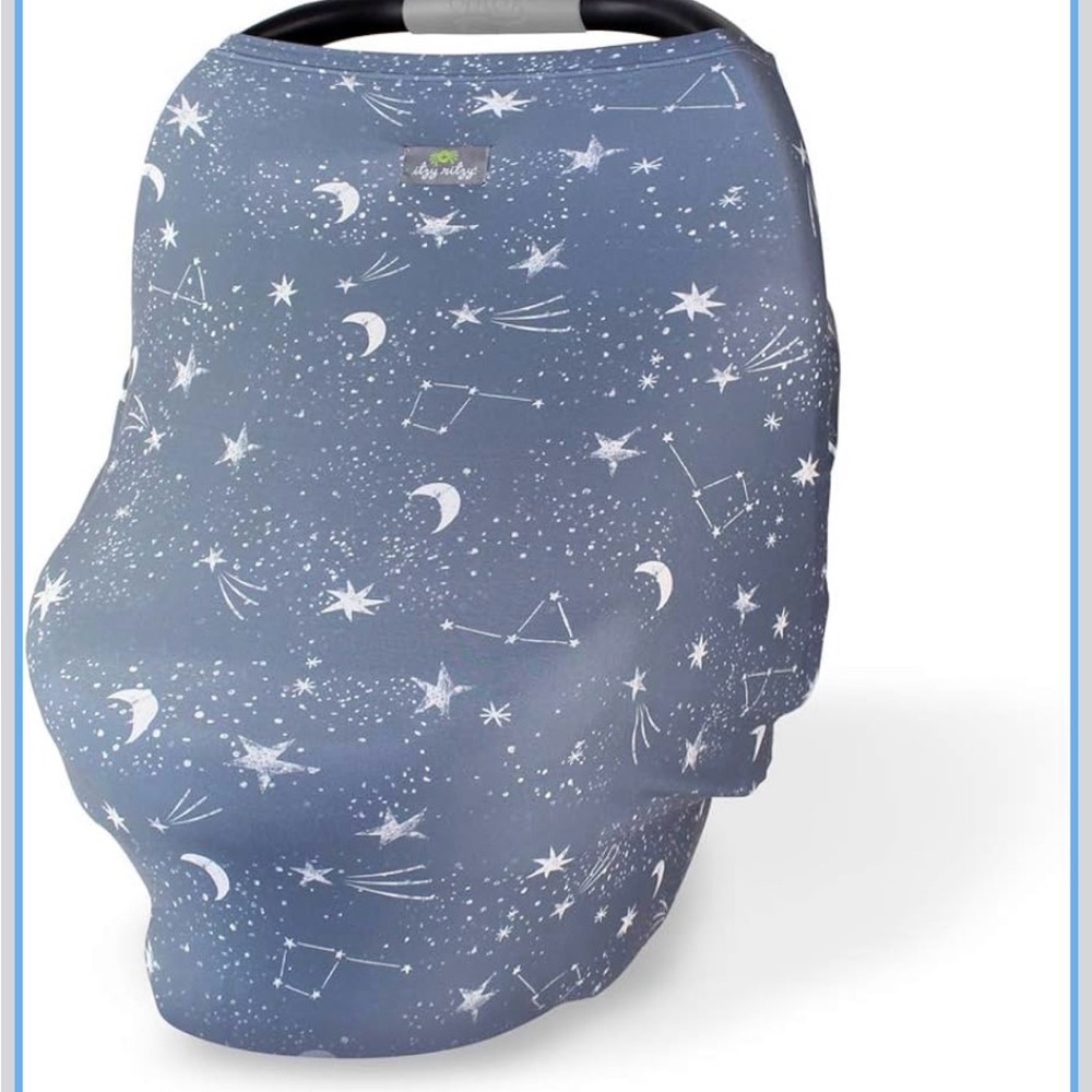 Itzy Ritzy Multi-Use Cover - Navy with White Stars